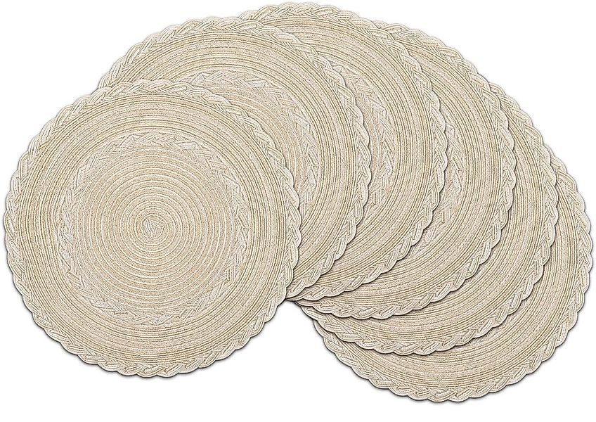 BYSURE Platzset, (6-St), 6er Set Runde Platzsets Tischmatten Tischsets Abwa günstig online kaufen