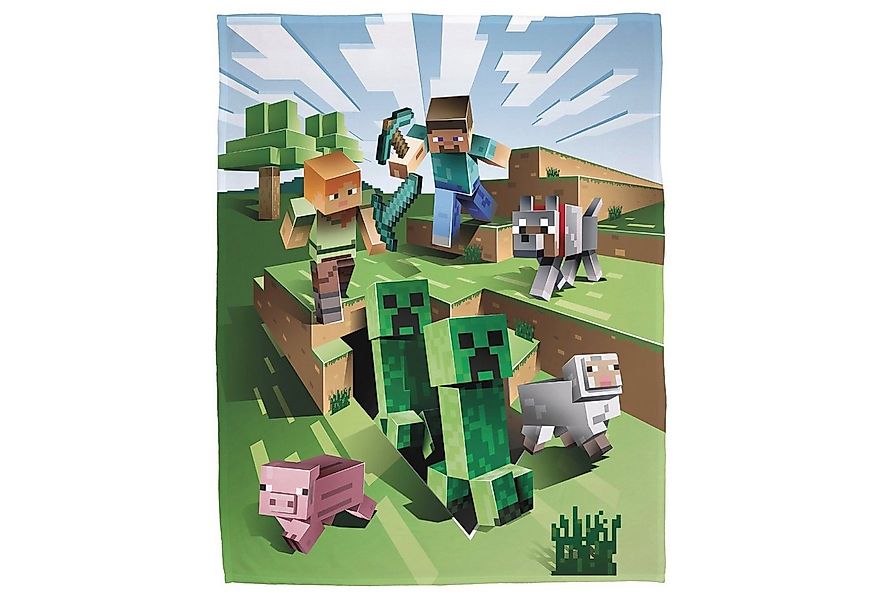 Wohndecke Minecraft 160x200 cm, Sofadecke für Gaming Fans der Spielkonsole, günstig online kaufen