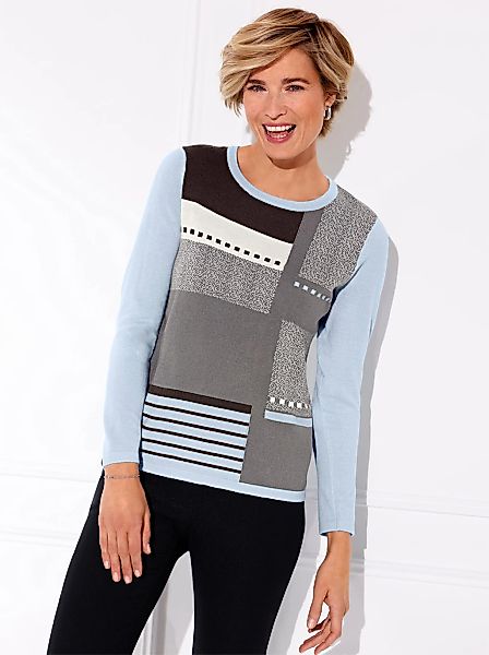 Sieh an! Strickpullover Langarm-Pullover Langarm Intarsien, Jersey günstig online kaufen