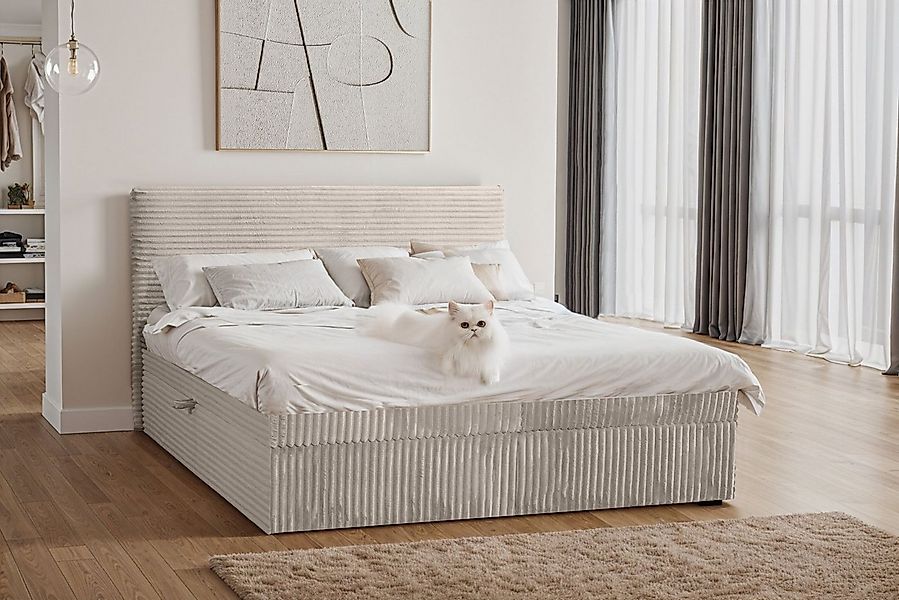 Kaiser Möbel Boxspringbett mit bettkasten und topper TRENTO, ohne Bein stof günstig online kaufen