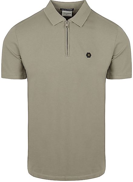 No Excess Half Zip Poloshirt Piqué Grün - Größe 3XL günstig online kaufen