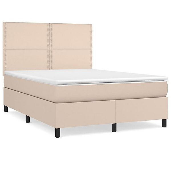 vidaXL Boxspringbett Matratze Cappuccino-Braun 140x190cm Kunstleder1466160 günstig online kaufen