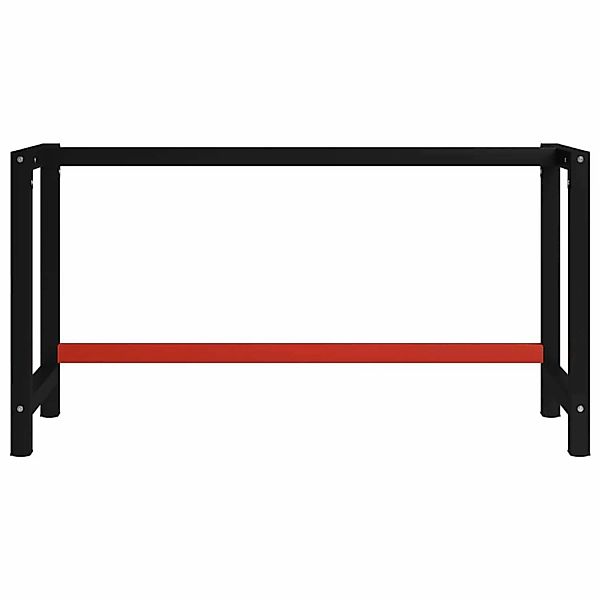 Werkbankgestell Metall 150x57x79 Cm Schwarz Und Rot günstig online kaufen