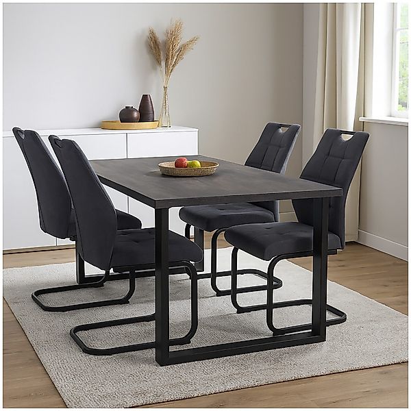 HTI-Living Esszimmerstuhl Modernes 4er Set dunkelgraue günstig online kaufen