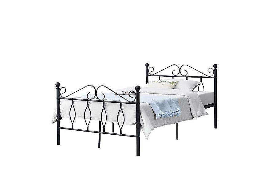 en.casa Metallbett, »Apolda« Metallbett mit Lattenrost schwarz 120x200 cm günstig online kaufen