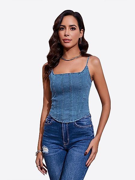 Imily Bela Trägertop Damen Figurumspielendes Corset Top mit Rückenfreiem De günstig online kaufen