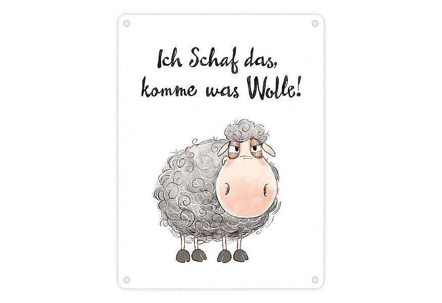 speecheese Metallschild Schaf Metallschild in 15x20 cm mit Spruch Ich das k günstig online kaufen