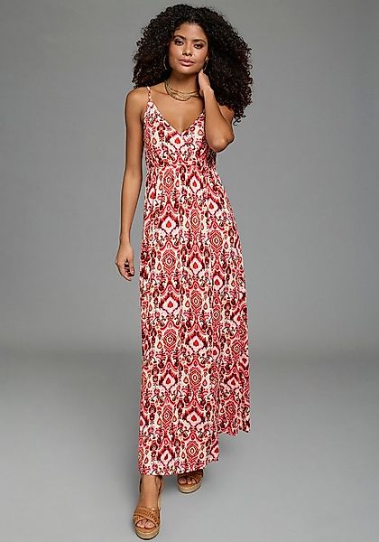 Laura Scott Sommerkleid mit Spaghetti-Trägern, aus Viskose und Elasthan, ge günstig online kaufen