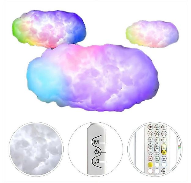 VIVIHEYDAY LED Pendelleuchte RGB Regenbogen Watte LED Wolken Licht, Dimmbar günstig online kaufen