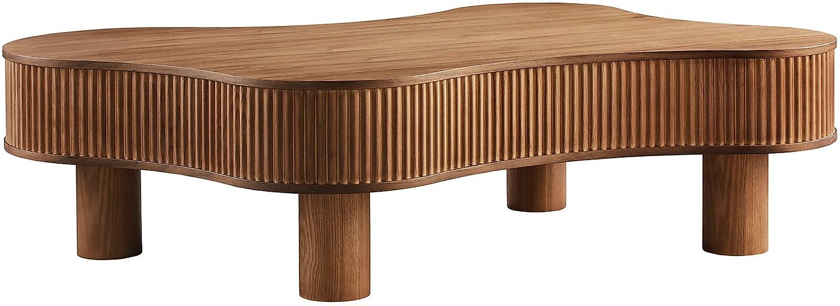 SalesFever Couchtisch Wohnzimmertisch organisch mit Massivholz-Lamellen 115 günstig online kaufen