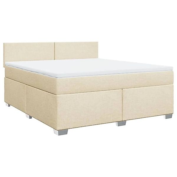vidaXL Boxspringbett mit Matratze Creme 180x200 cm Stoff 3288265 günstig online kaufen