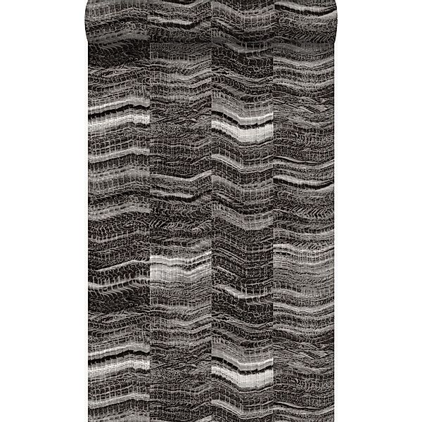 Origin Wallcoverings Tapete Zick-Zack-Mamorstreifen Schwarz 53 cm x 10.05 m günstig online kaufen