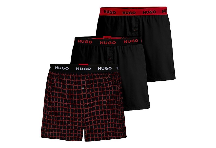HUGO Boxershorts Woven Boxer (3-St., 3er Set) mit umlaufendem Logo-Schriftz günstig online kaufen