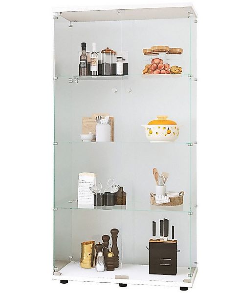 FUROKOY Glasvitrine Standvitrine, Modern Glas Vitrinenschrank (4 Lagen Glas günstig online kaufen