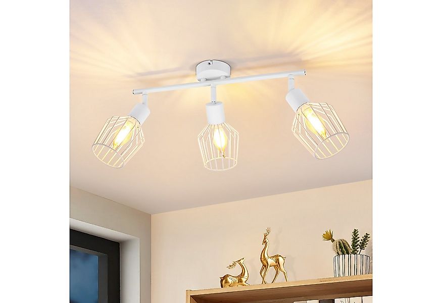 ZMH Deckenleuchte Wohnzimmer 3 Flammig Vintage E14 Deckenstrahler 90° Drehp günstig online kaufen