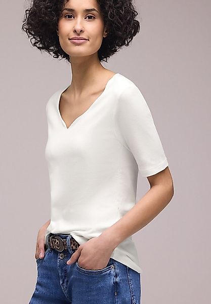 STREET ONE Kurzarmshirt Style Ada Sommershirt mit Herz-Ausschnitt günstig online kaufen