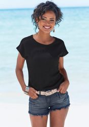 Vivance Kurzarmshirt "mit dekorativem Häkeleinsatz" 2er-Pack, aus bügelfrei günstig online kaufen