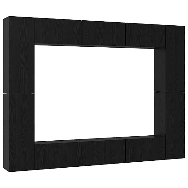 vidaXL TV-Schrank-Set Wandmontiert 10-Tlg Schwarz Eichen-Optik 3393151 günstig online kaufen