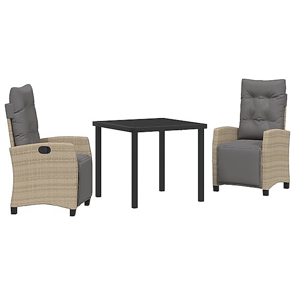 vidaXL Garten Essgruppe 3-Tlg Beige Poly Rattan 3380449 günstig online kaufen