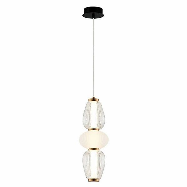 LED-Pendellampe Shiny, Ø 16 cm, klar/weiß, Glas günstig online kaufen