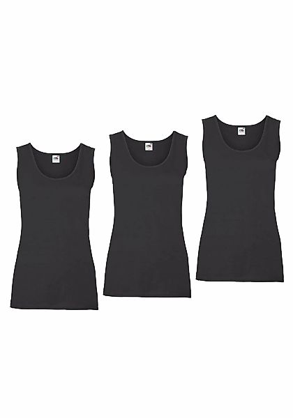 Fruit of the Loom Tanktop, 3 Stk. aus reiner Baumwolle, Rundhals günstig online kaufen