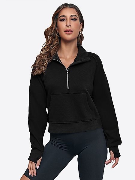 Imily Bela Sweatshirt Damen Langarm Pullover mit halbem Reißverschluss (Pac günstig online kaufen