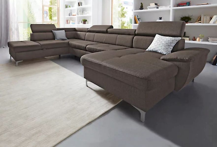 exxpo - sofa fashion Wohnlandschaft »Azzano, U-Form«, wahlweise mit Bettfun günstig online kaufen