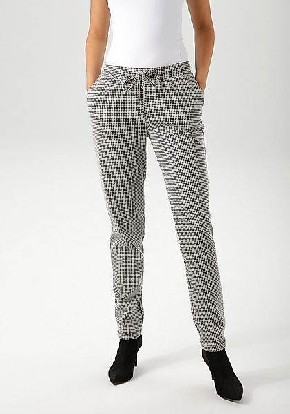 Aniston CASUAL Schlupfhose mit trendigem Hahnentritt-Muster günstig online kaufen