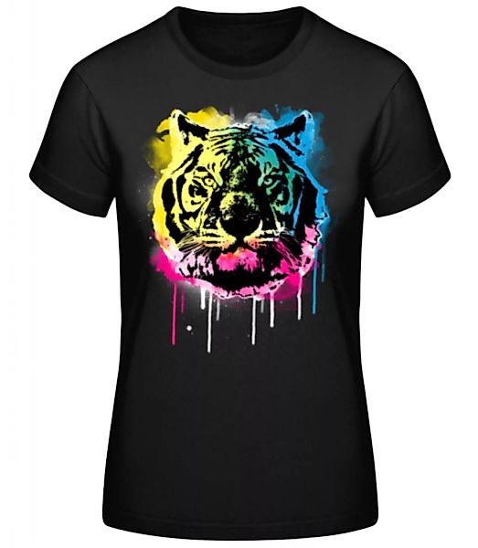 Bunter Tiger · Frauen Basic T-Shirt günstig online kaufen