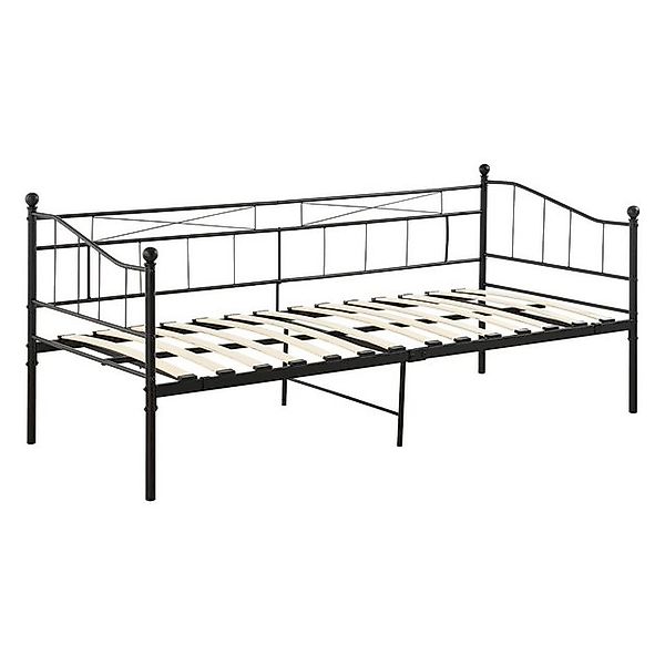 en.casa Metallbett, »Arjeplog« Tagesbett Bettgestell 90x200cm Schwarz günstig online kaufen