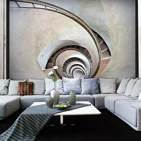 Fototapete - White spiral stairs günstig online kaufen