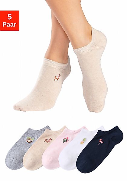 H.I.S Sneakersocken Packung, 5 Stk. tlg. mit Motivstickerei günstig online kaufen