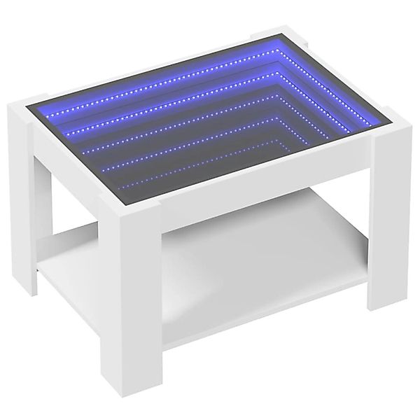 vidaXL Couchtisch mit LED-Leuchten Weiß 73x53x45 cm Holzwerkstoff 847546 günstig online kaufen
