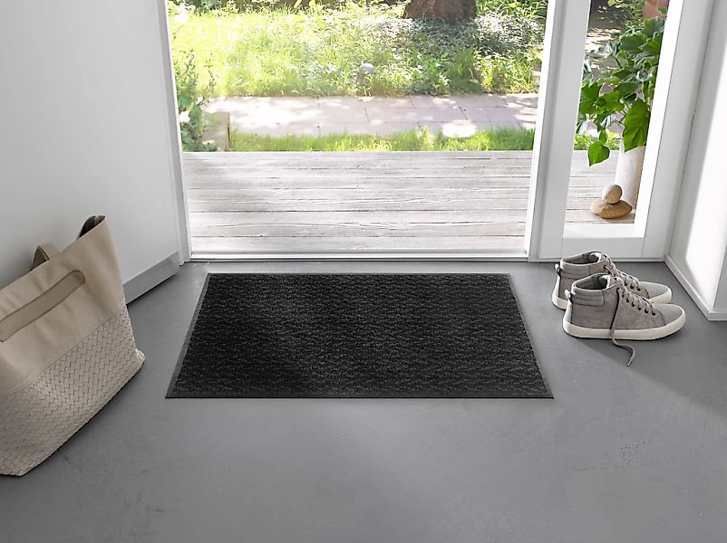 wash+dry by Kleen-Tex Fußmatte »Duo Charcoal«, rechteckig, 9 mm Höhe, Schmu günstig online kaufen