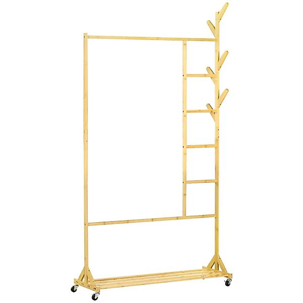 HOMCOM Kleiderständer Kleiderstange mit Rollen, (Kleiderbügel, günstig online kaufen