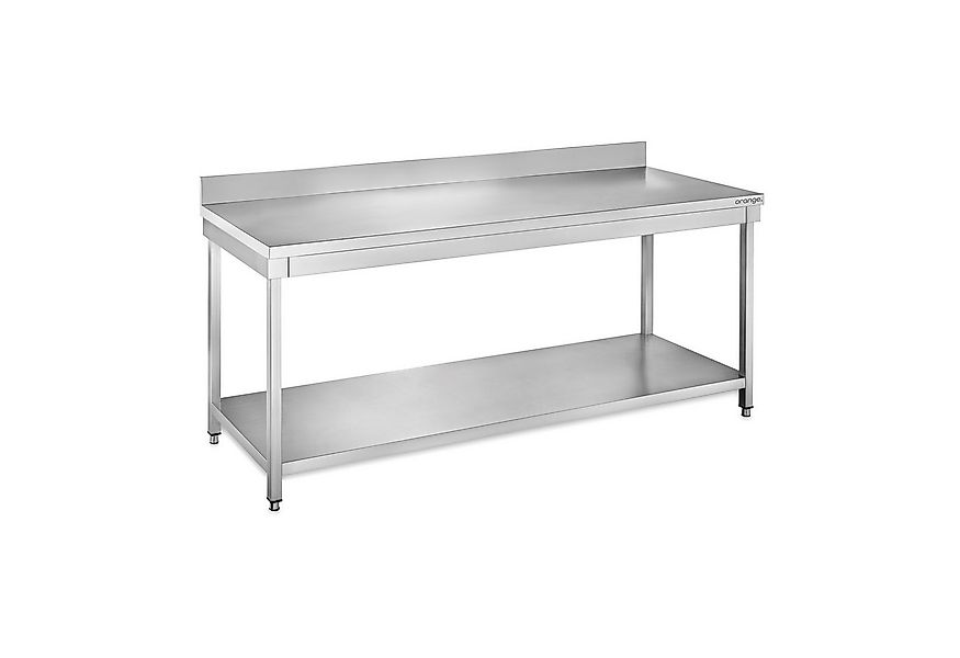 Orange Arbeitstisch Edelstahl Basic, mit Grundboden und Aufkantung günstig online kaufen