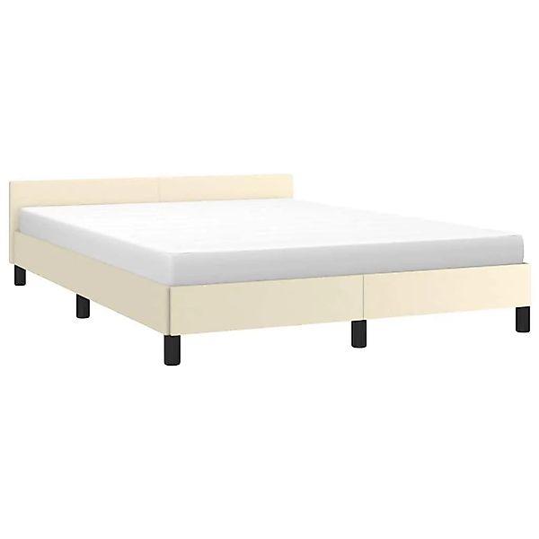 vidaXL Bettgestell mit Kopfteil Ohne Matratze Creme 140x190 cm 347497 günstig online kaufen