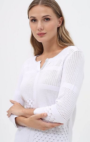 Passioni Strickpullover mit Strukturmuster und Strassdetails günstig online kaufen