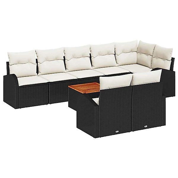 vidaXL Garten-Sofa-Set 9-Tlg Schwarz Weiß 3356262 günstig online kaufen