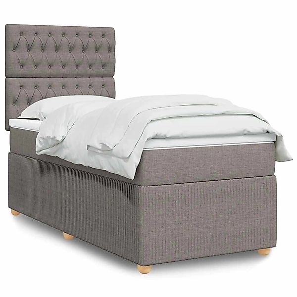 vidaXL Boxspringbett mit Matratze Taupe 90x190 cm Stoff 3294222 günstig online kaufen