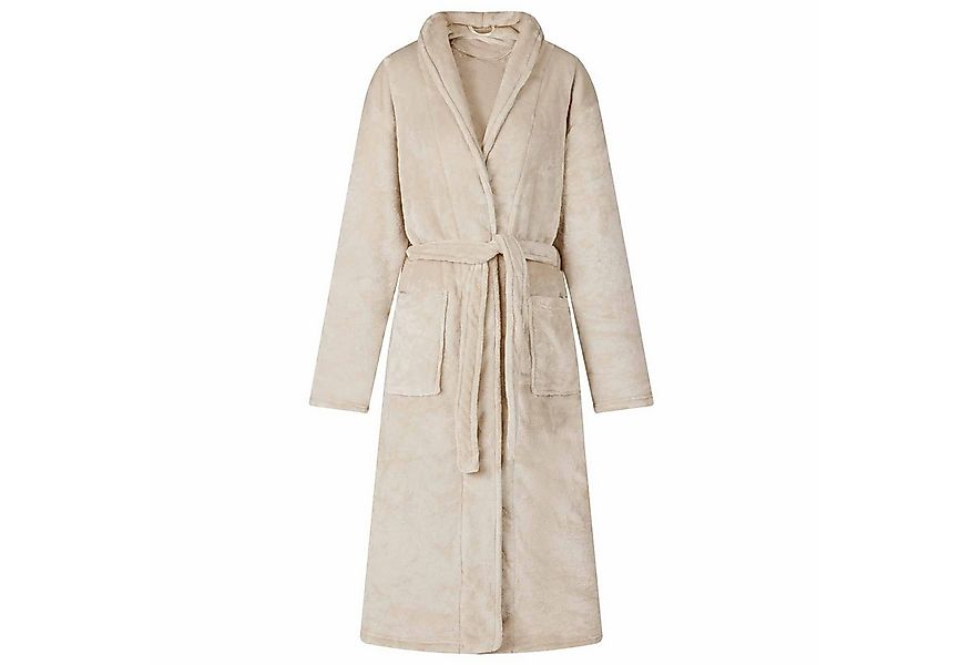 vidaXL Damenbademantel M Bademantel ohne Kapuze Beige m Flanell, 100% Baumw günstig online kaufen