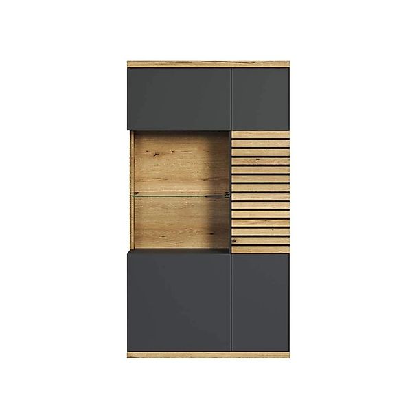 ebuy24 Norris Vitrinenschrank Grau Eiche Dekor günstig online kaufen