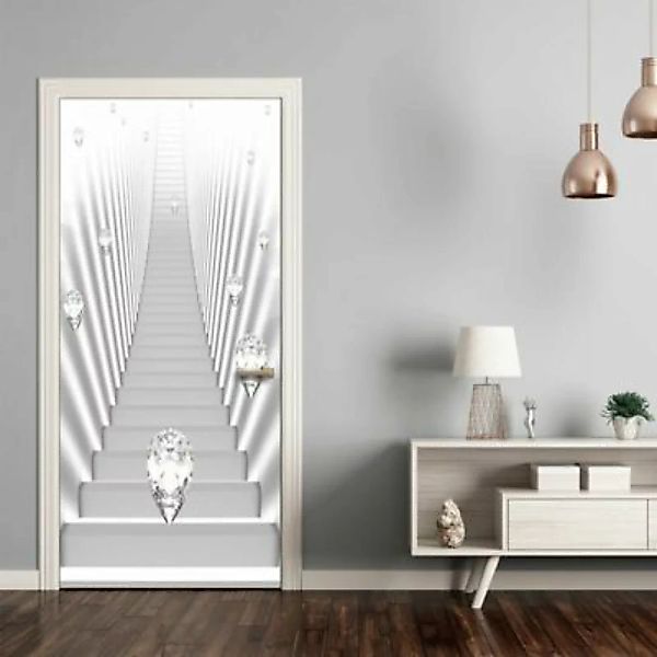 artgeist Türtapete Photo wallpaper - White stairs and jewels I mehrfarbig G günstig online kaufen