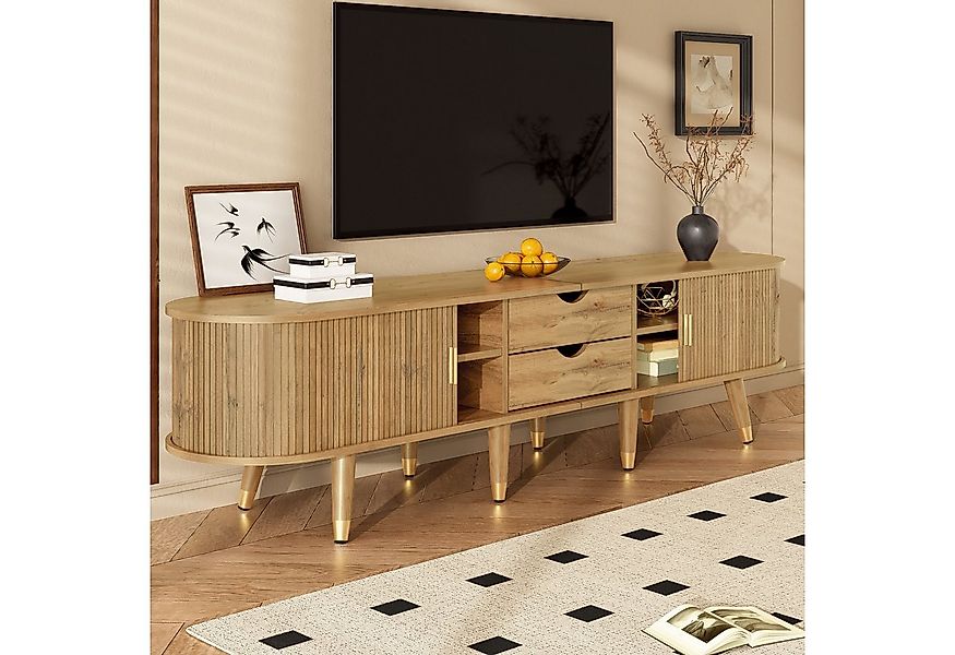 MODFU Lowboard Rustikaler TV-Schrank (Fernsehtisch, Wohnzimmermöbel, Fernse günstig online kaufen