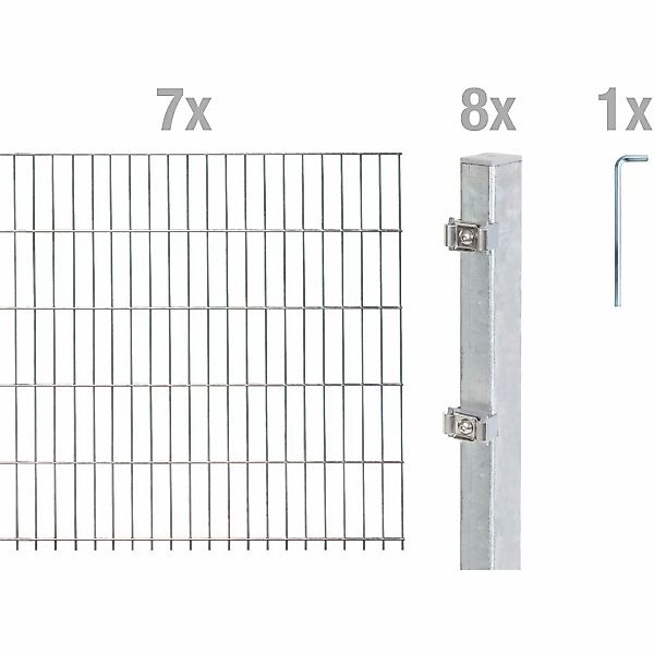 Alberts Doppelstabmattenzaun Grundset, (Set), Höhe: 80-160 günstig online kaufen