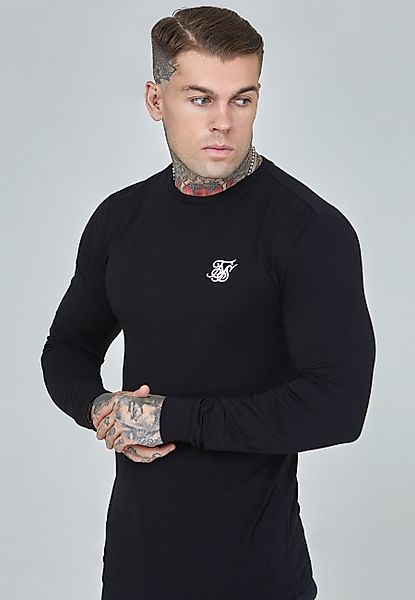 Siksilk Langarmshirt SikSilk Herren Schwarzes Essentials günstig online kaufen