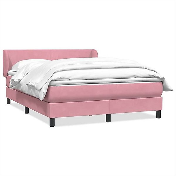 vidaXL Boxspringbett, Boxspringbett mit Matratze Rosa 140x210 cm Samt günstig online kaufen