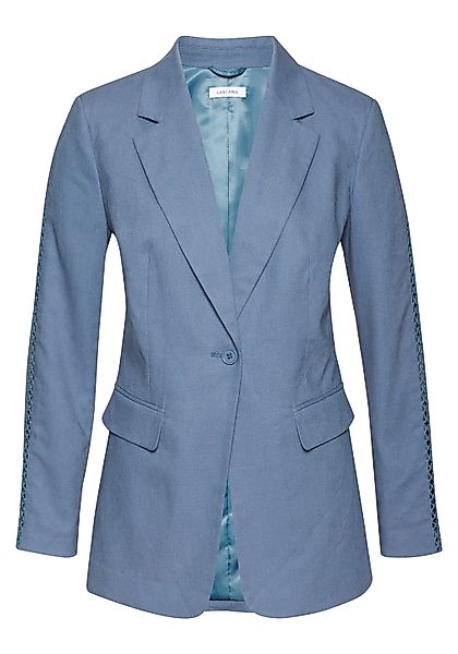 LASCANA Longblazer, mit Häkeleinsatz an den Ärmeln, aus Leinenmix günstig online kaufen