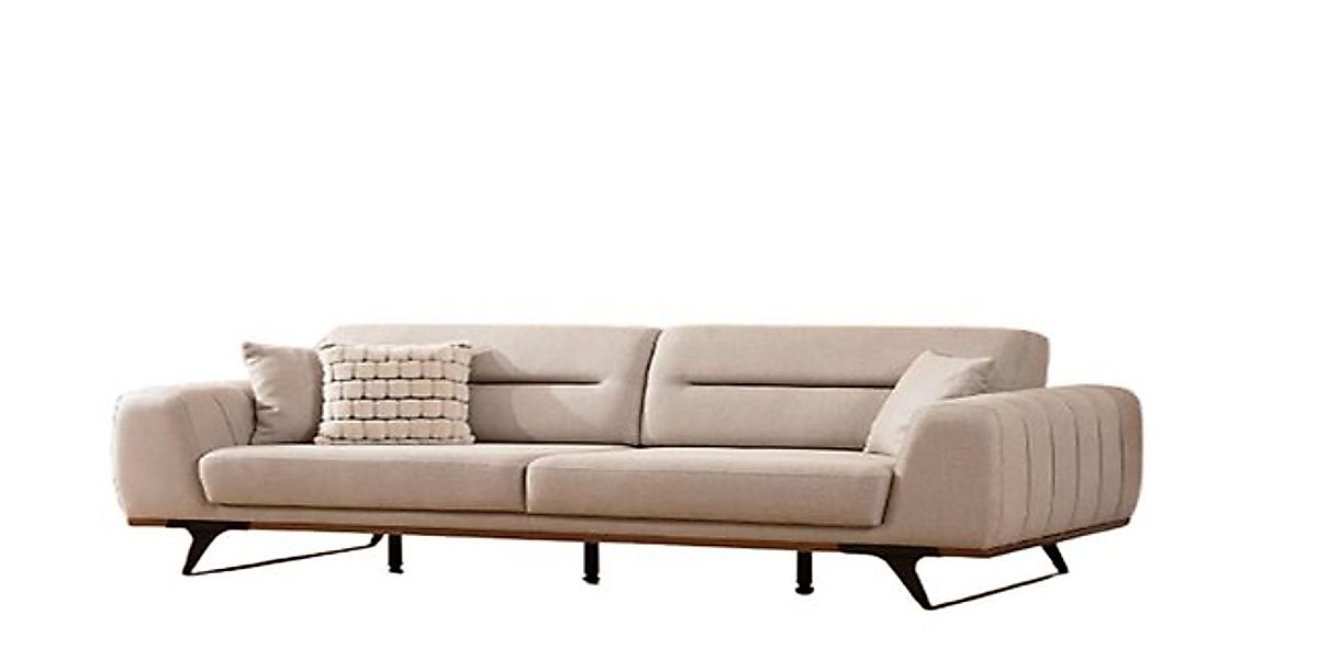 Xlmoebel 3-Sitzer Dreisitzer Stoffcouch in Beige - Polstermöbel Sofa 3-Sitz günstig online kaufen