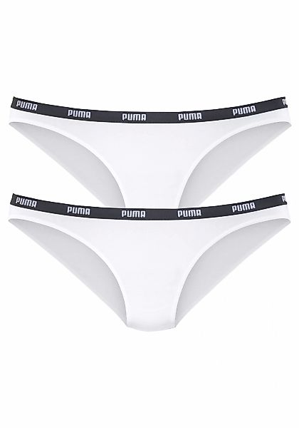 PUMA Bikinislip "Iconic", 2er-Packer Packung, mit schmalem Logo-Webbündchen günstig online kaufen